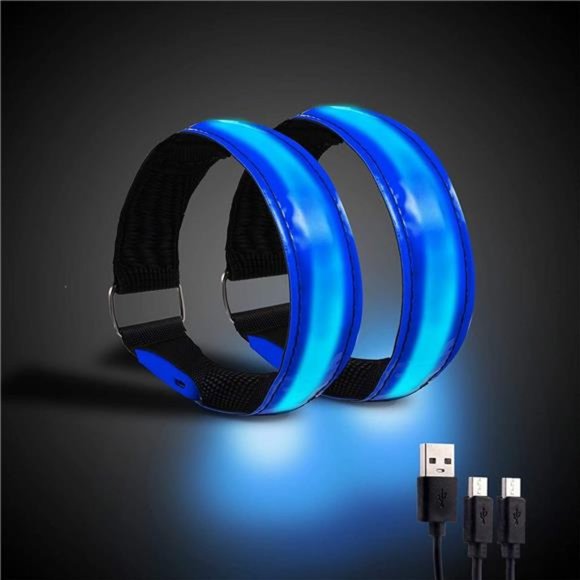 2 Pack Rechargeable LED Armband Reflective Running Gear, LED Light Up Bands - Picture 1 of 7
